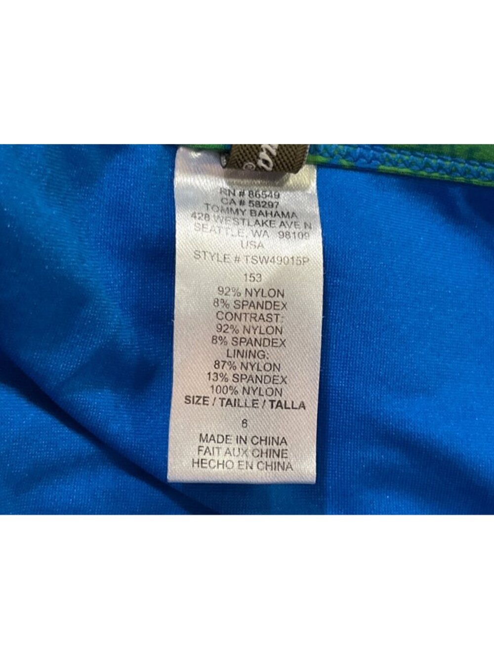 Tommy Bahama Womens 6 One Piece Swimsuit Blue White Paisley Halter Used - Picture 12 of 16